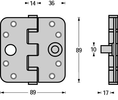 Intersteel SKG3 Kogellagerscharnieren 3.5"" (89X89X3) afgerond rvs - Afbeelding 2