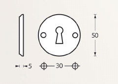Intersteel sleutelrozetten ø50x5mm nikkel - Afbeelding 2