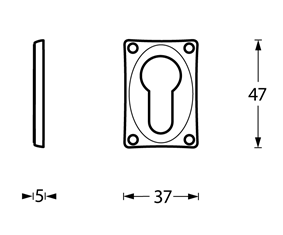 Intersteel cilinderrozetten 47x37x5mm nikkel - Afbeelding 2