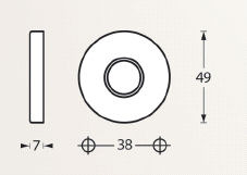 Intersteel rozetten verdekt ø49x7mm nikkel mat - Afbeelding 2
