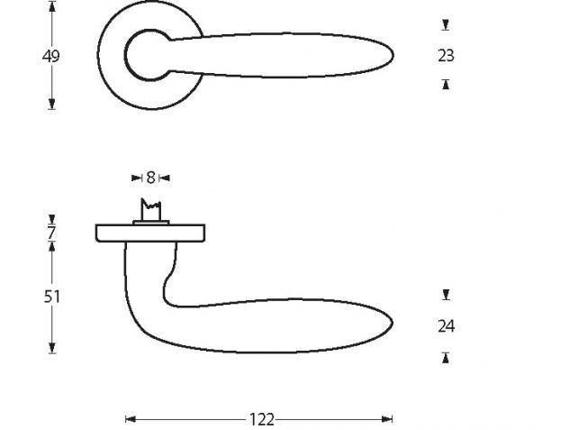 Intersteel deurklink sigaar op rozet nikkel mat - Afbeelding 2