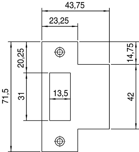 Nemef sluitplaat 1255 messing - Afbeelding 2