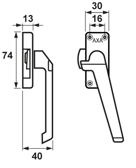 AXA Raamsluiting Met Nok Rechts Aluminium F1 - Afbeelding 2