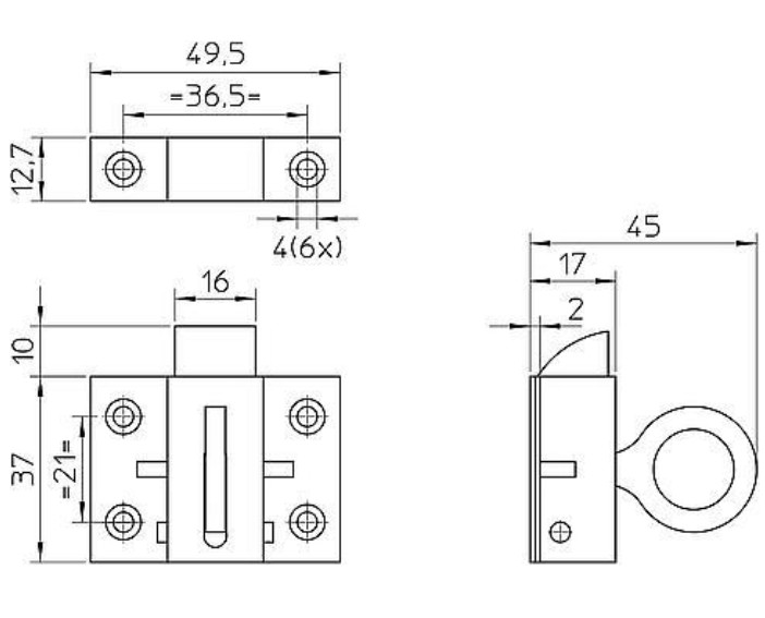 Nemef raamknip 2001/12 staal verzinkt - Afbeelding 2