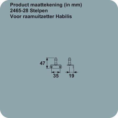 Stelpen voor raamuitzetter AXA rvs L vorm - Afbeelding 2