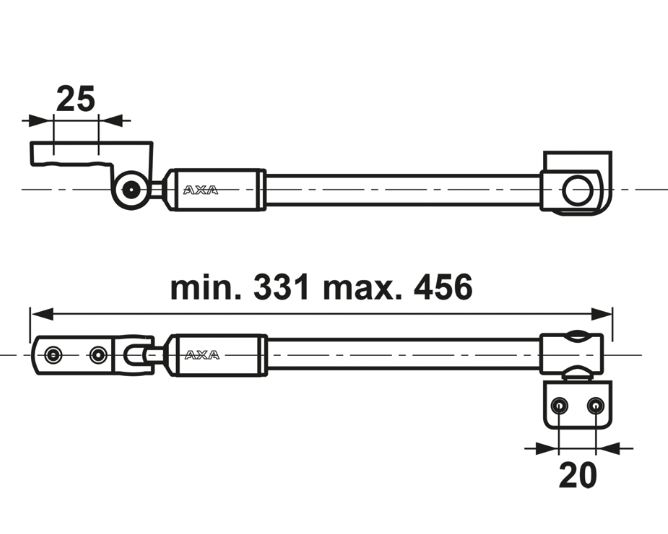 Telescopische raamuitzetter AXA 30IN rvs - Afbeelding 2