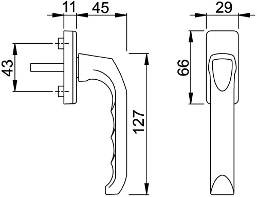 Raamsluiting Hoppe Aluminium F1 - Afbeelding 2