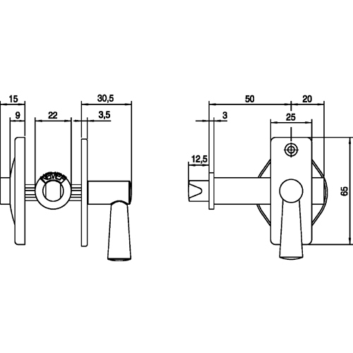 Toilet badkamer grendel Nemef 2710 - Afbeelding 2