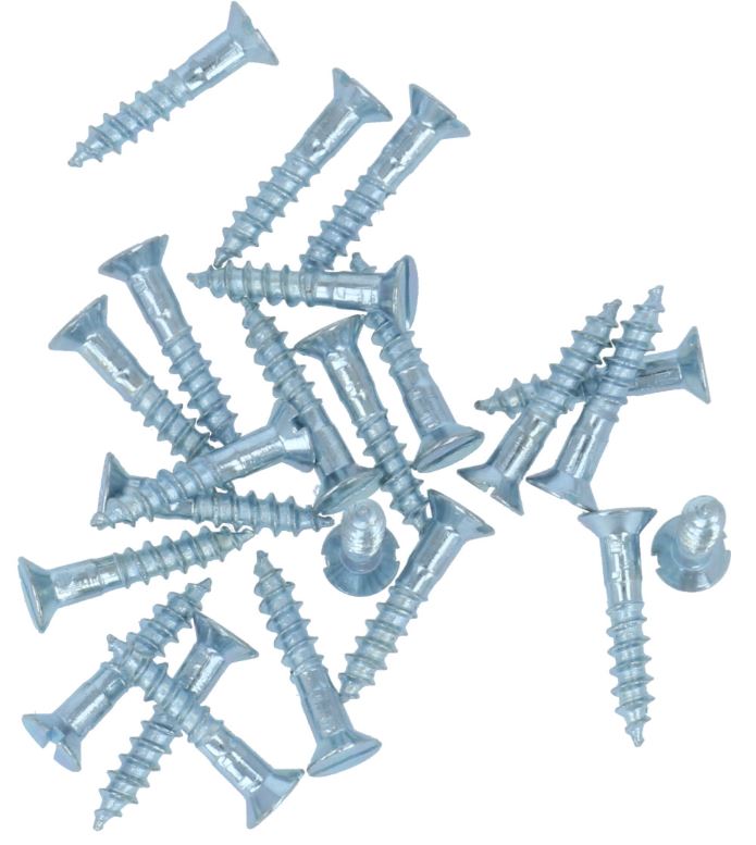 20 stuks schroeven 16 mm chroom kleur