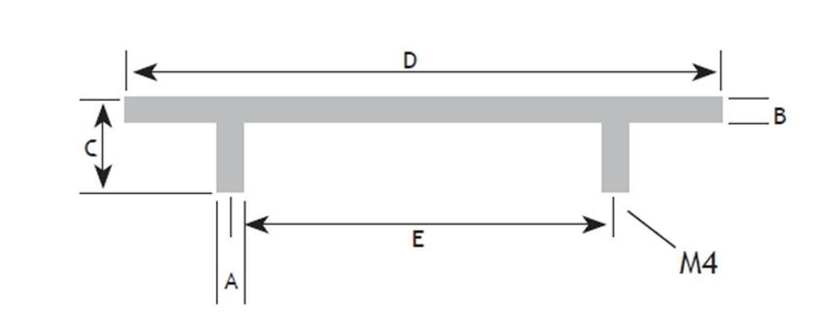 Keukengreep Ø 14 mm, 272 mm (192 mm) rvs - Afbeelding 2