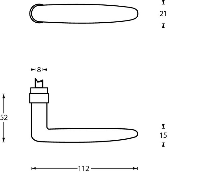 Intersteel Enkele deurklink Sophie mat zwart - Afbeelding 2