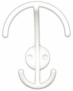 Kapstokhaak wit 120 mm