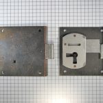 Halfopdekslot verbronsd penmaat 45 mm Links