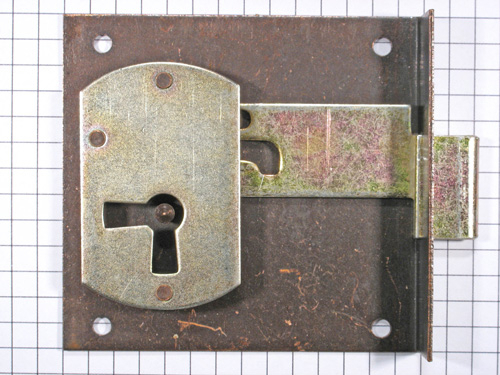 Halfopdekslot verbronsd penmaat 50 mm Links