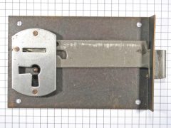 Halfopdekslot verbronsd penmaat 80 mm Links