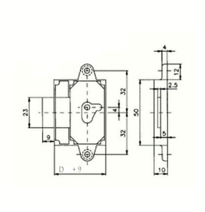 Meubelslot 15 mm links brons - Afbeelding 2