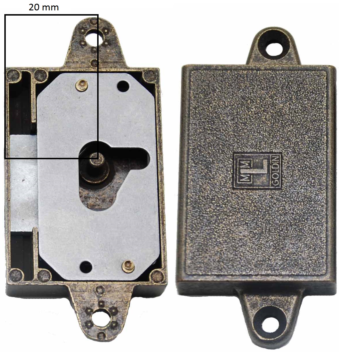 Meubelslot 20 mm rechts brons