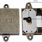 Meubelslot 25 mm links brons