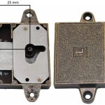 Meubelslot 25 mm rechts brons