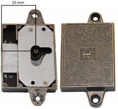 Meubelslot 25 mm rechts brons