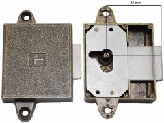 Meubelslot 35 mm links brons