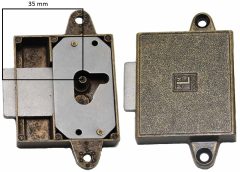 Meubelslot 35 mm rechts brons
