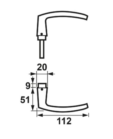Deurklink blok AXA aluminium - Afbeelding 2