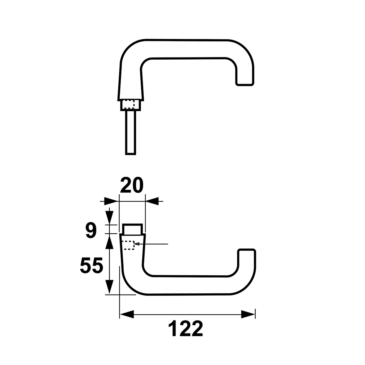 Deurklink Sabel AXA aluminium - Afbeelding 2