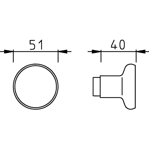 Knopkruk aluminium Hoppe enkel - Afbeelding 2
