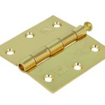 Scharnier 76x76 mm rechte hoek losse pen Staal vermessingd