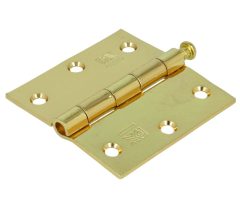 Scharnier 76x76 mm rechte hoek losse pen Staal vermessingd