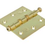 Kogellagerscharnier 76x76 mm rechte hoek losse pen vermessingd