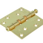 Kogellagerscharnier 89x89 mm rechte hoek losse pen vermessingd