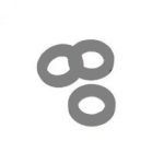 Nylon ring voor paumelle scharnier 14 mm grijs