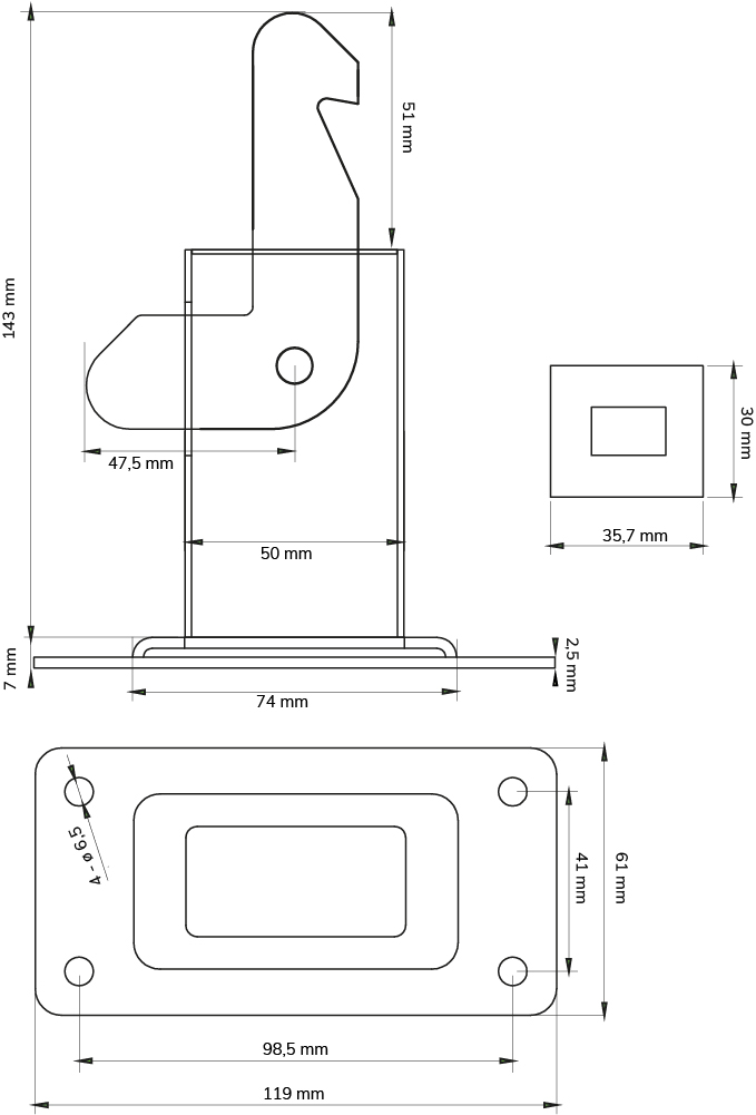 Deurvastzetter heavy duty inclusief opvangoog wandmodel - Afbeelding 2