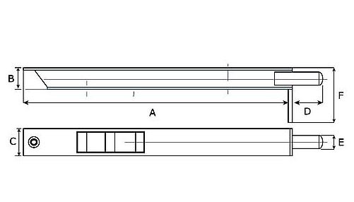 Bascule kantschuif 150x25x21mm aluminium - Afbeelding 2