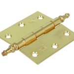 Vaaskopscharnier 76x76 mm met losse pen staal vermessingd