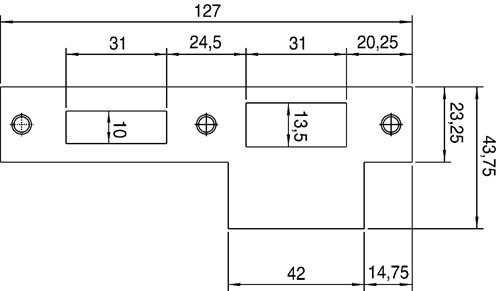 Sluitplaat nemef P1266/5 messing - Afbeelding 2