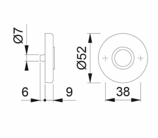 Hoppe Krukrozet rond 52mm aluminium - Afbeelding 2