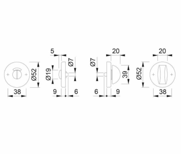 WC-rozet rond 53mm aluminium Hoppe - Afbeelding 2