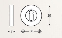 Intersteel sleutelrozetten verdekt ø50x8mm nikkel - Afbeelding 2