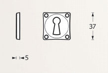 Intersteel sleutelrozetten 38x38x5mm chroom mat - Afbeelding 2