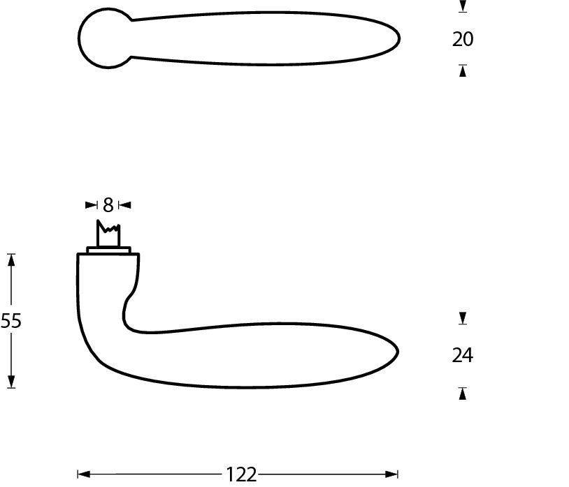 Intersteel deurklink sigaar chroom mat - Afbeelding 2