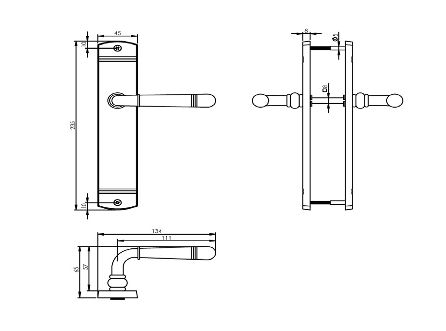 Intersteel deurklink Helena op schild blind nikkel mat - Afbeelding 2