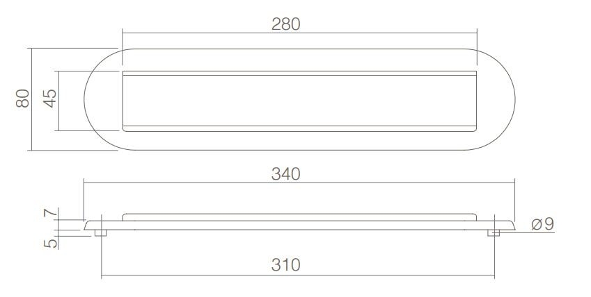 Intersteel Briefplaat ovaal met klep/regenrand rvs - Afbeelding 2