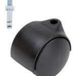 Meubelwiel zwart Kunststof 50 mm Stift M8