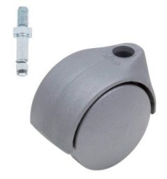 Meubelwiel Zilver Kunststof 40 mm Stift M8