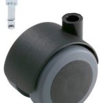 Meubelwiel zwart Zacht 50 mm Stift M8