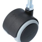 Meubelwiel zwart Zacht 50 mm Stift M8