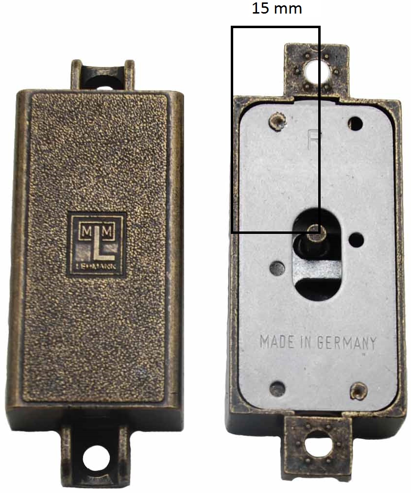 Spanjoletslot 15 mm Rechts brons